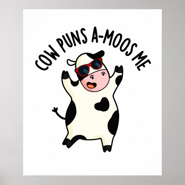 Cow Puns Amoos Me Funny Cow Pun Poster (Framsidan)