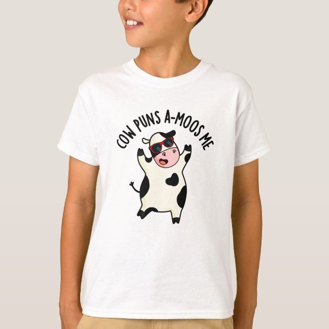 Cow Puns Amoos Me Funny Cow Pun T Shirt (Framsida)
