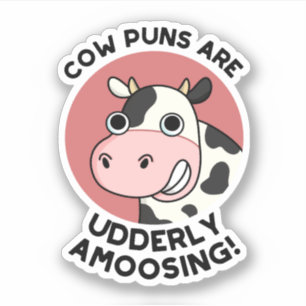 Cow Puns UdÄldre Amosing Funny Animal Pun Klistermärken