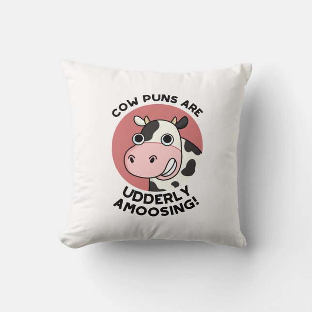 Cow Puns UdÄldre Amosing Funny Animal Pun Kudde (Framsida)