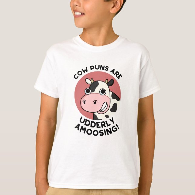 Cow Puns UdÄldre Amosing Funny Animal Pun T Shirt (Framsida)