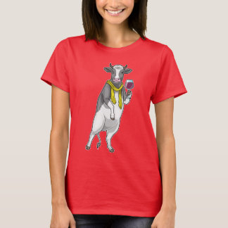 Cow Red wine T Shirt