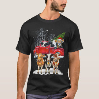 Cow Riding Red Lastbil God jul Farm Kärlek Co. T Shirt