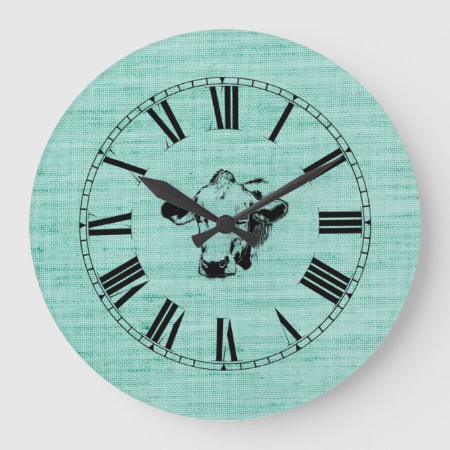 COW ROUND CLOCK STOR KLOCKA (Framsida)