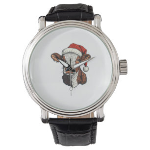 Cow Santa Hat jul Julafton Armbandsur