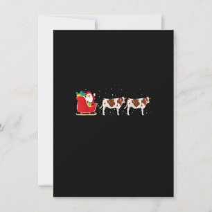 Cow Santa Sleigh - Funny Cow Julafton Inbjudningar