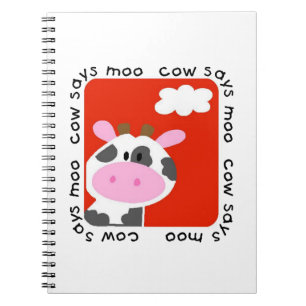 Cow Says Moo Anteckningsbok Med Spiral