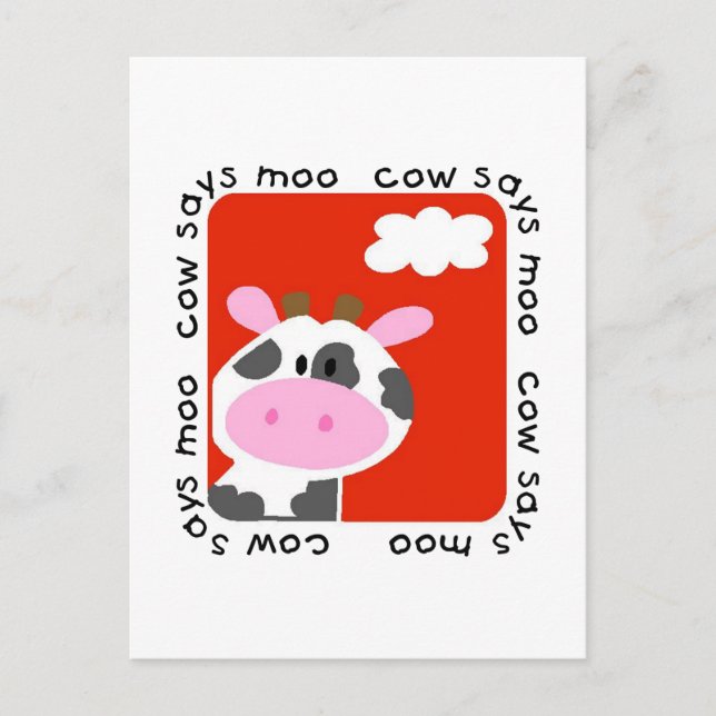 Cow Says Moo Tshirts och presenter Vykort (Framsida)