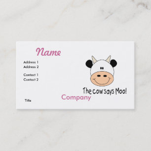 Cow Says Moo Visitkort