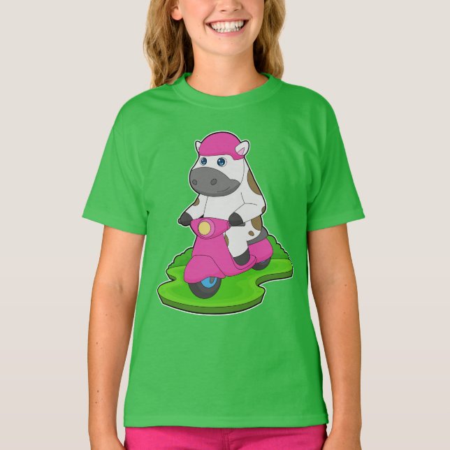 Cow Scooter T Shirt (Framsida)