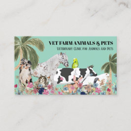 Cow Sheep Hund Cat Bird Rabbit Anka grönt Handflat Visitkort