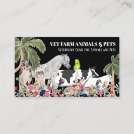 Cow Sheep Hund Cat Bird Rabbit Anka Handflatan Bla Visitkort