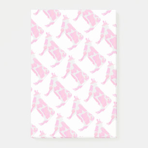 Cow Shock rosa och White Silhouette Post-it Block
