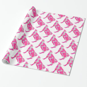 Cow Shock rosa och White Silhouette Presentpapper