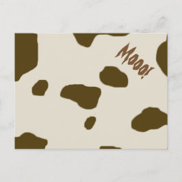 COW SKIN Brown Moo! Vykort