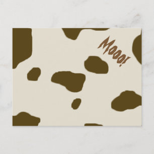 COW SKIN Brown Moo! Vykort
