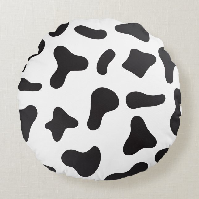 Cow Skin Struktur Rund Kudde (Framsidan)