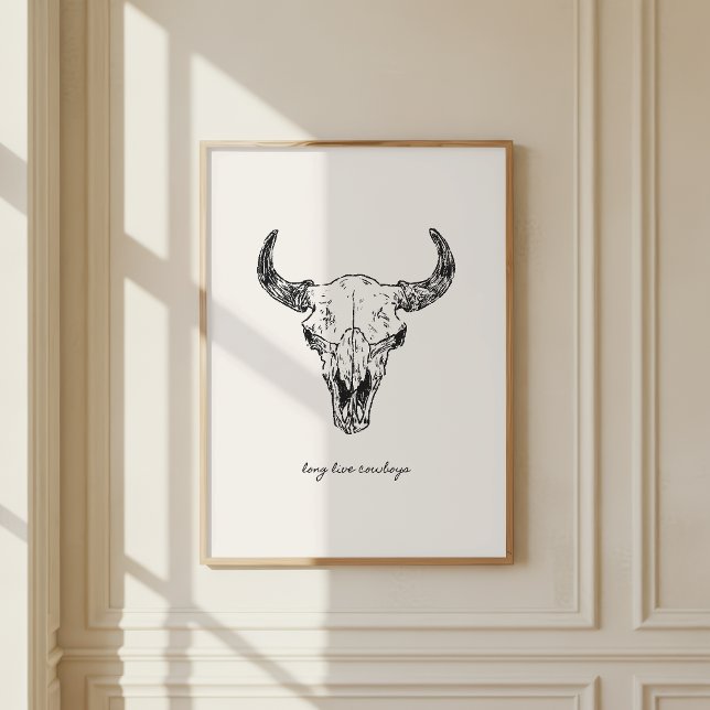 Cow Skull Long Live Cowboys Western Wild West Wall Poster (Skapare uppladdad)