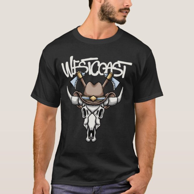 Cow Skull streetwear  T Shirt (Framsida)