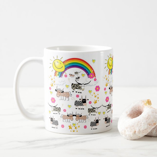 Cow Sol Rainbow Mugg (Med munk)
