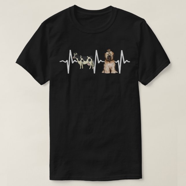 Cow Spotted Tibetan Terrier Heartbeat Dog Lover  T Shirt (Design framsida)