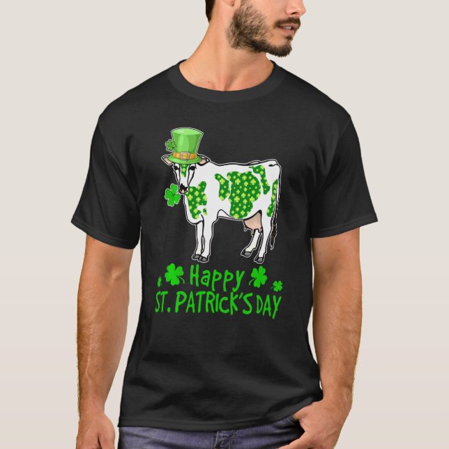 Cow St patricks day Lucky Farmer Cow Matching Fami T Shirt (Framsida)