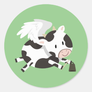 Cow Sticker Runt Klistermärke