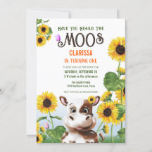 Cow Sunblomma Girl First Birthday
