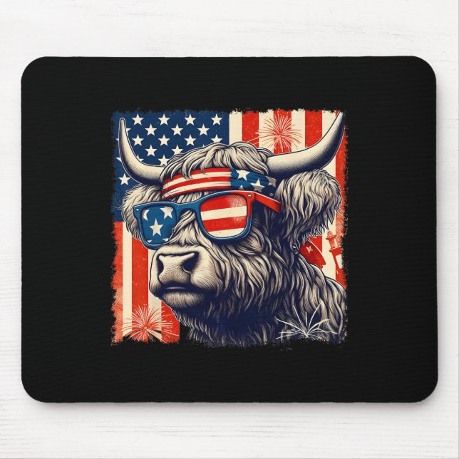 Cow Sungles American Flagga 4:e juli-odlare Musmatta (Framsidan)