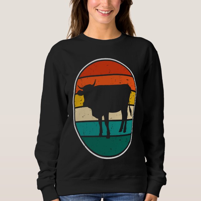 Cow Sunset Vintage T Shirt (Framsida)