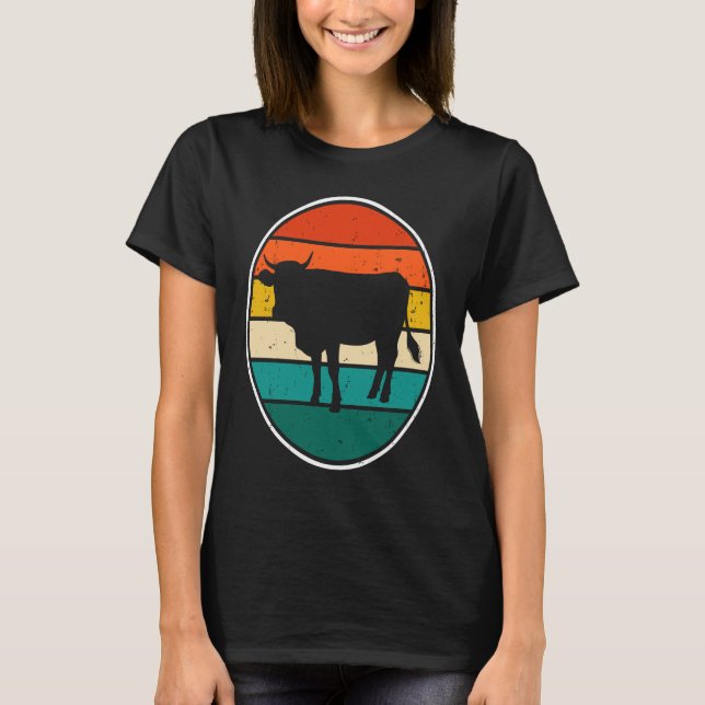 Cow Sunset Vintage T Shirt (Framsida)