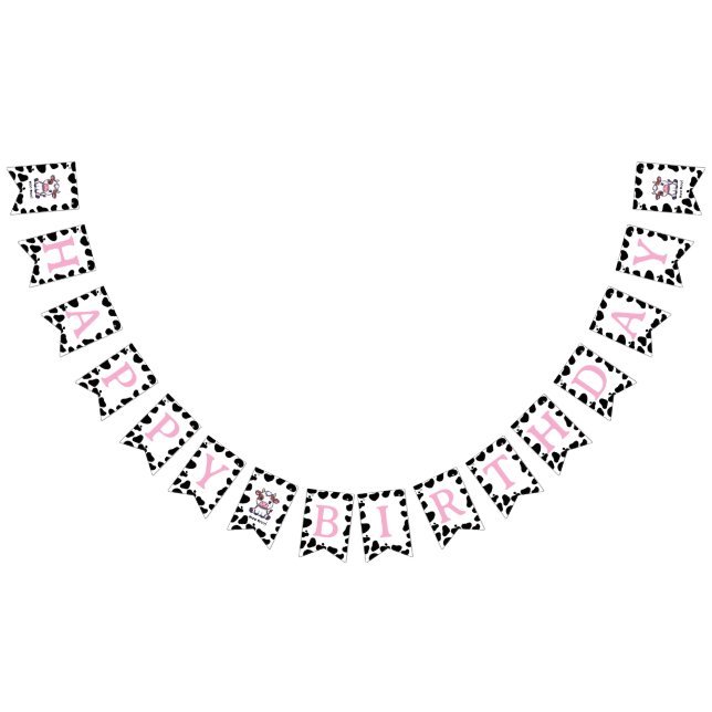 Cow Theme First Birthday Vimplar (Alla)