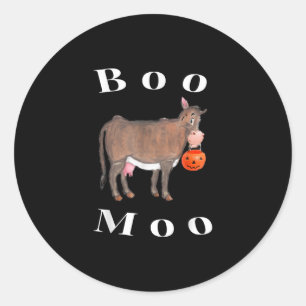 Cow Trick-or-Treat Halloween Ghost Boo Cow Moo Runt Klistermärke
