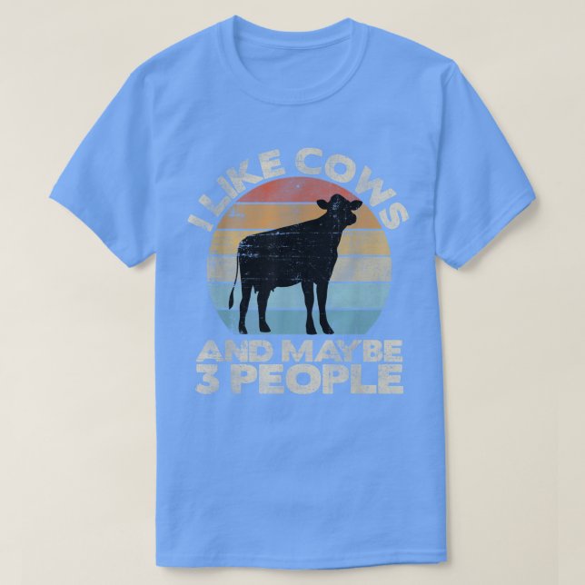 Cow Tshirt, Retro Cow Tee, Cow Älskare Gift, Cow L T Shirt (Design framsida)