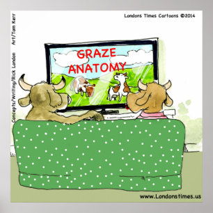 Cow TV Funny Tecknad Poster