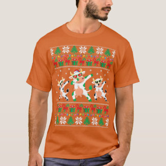 Cow Ugly Christmas Sweater Funny Dabbing Cow Xmas  T Shirt