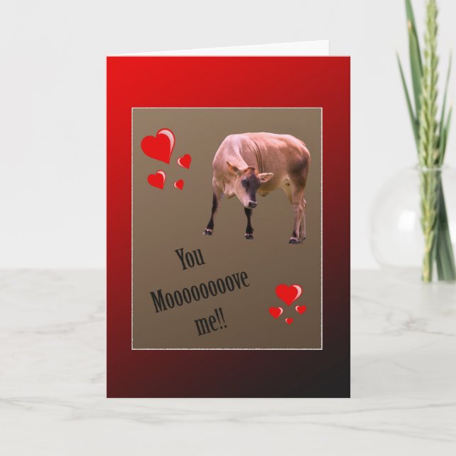 Cow Valentine Hälsning Helgkort (Framsida)