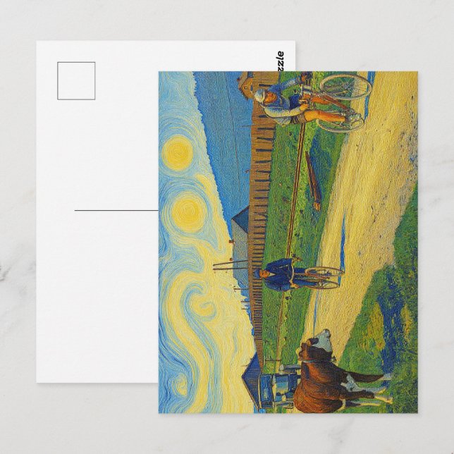 Cow Watching Jules Buysse Tour de Frankrike 1926 Vykort (Fram/baksida)