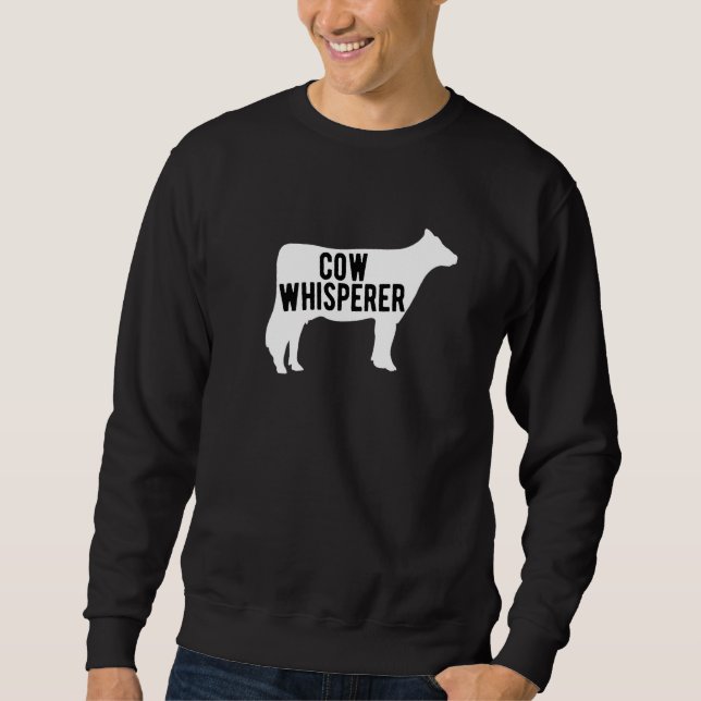 Cow Whisperer Farmer Lång Ärmad Tröja (Framsida)