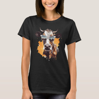 Cow With Sunglasses Farmer 1 T Shirt