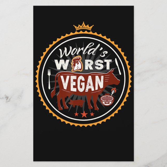 Cow Worlds Worst Vegan Kött BBQ Brevpapper (Framsida)