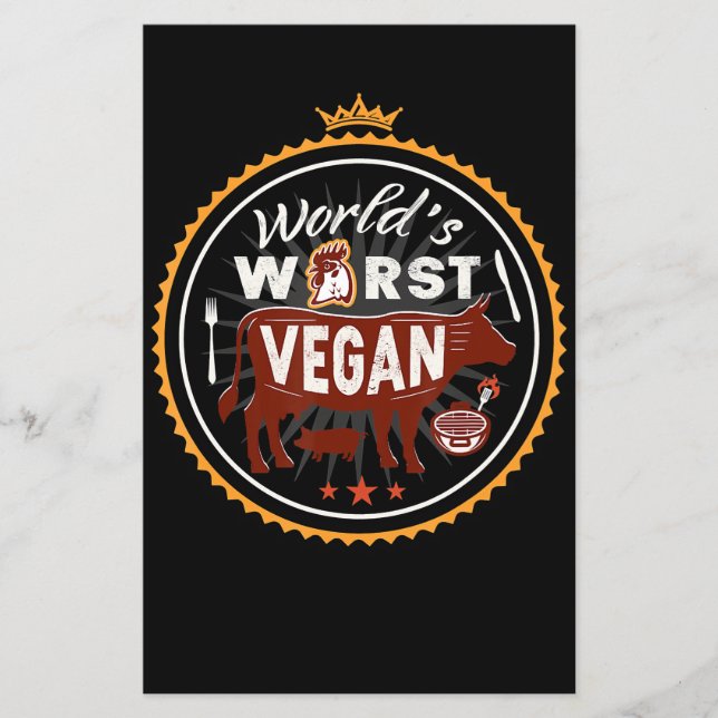 Cow Worlds Worst Vegan Kött BBQ Flygblad (Framsidan)