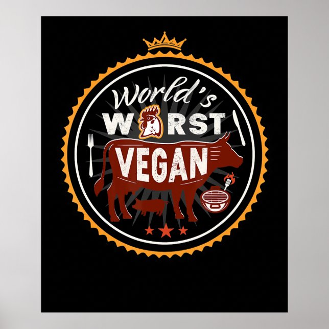 Cow Worlds Worst Vegan Kött BBQ Poster (Framsidan)