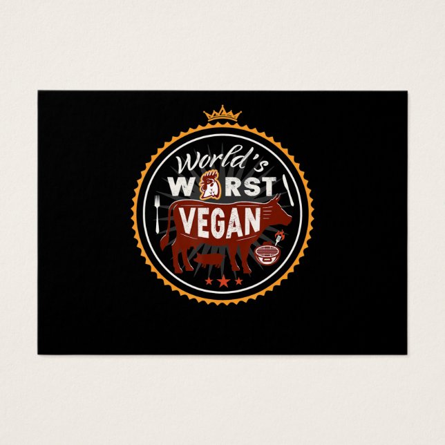 Cow Worlds Worst Vegan Kött BBQ Visitkort (Framsidan)