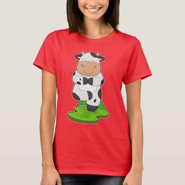 Cow Yoga Fitness Meditation T Shirt (Framsida)