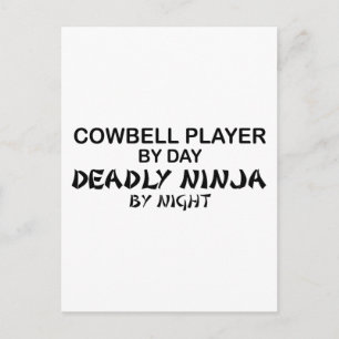 Cowbell Deadly Ninja by Night Vykort