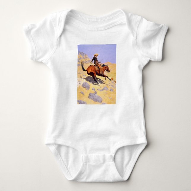 Cowbojen (av Frederic Remington) T Shirt (Framsida)