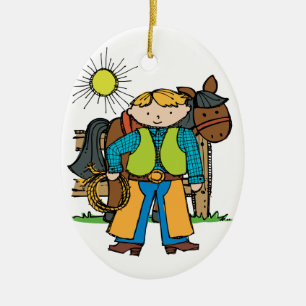 Cowboy2 Julgransprydnad Keramik