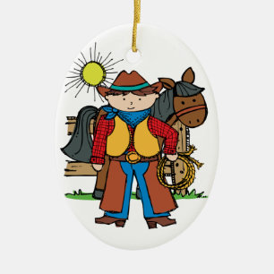 Cowboy3 Julgransprydnad Keramik