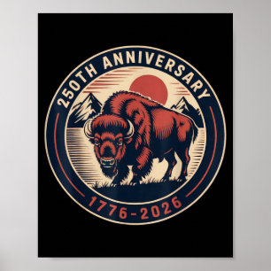 Cowboy 250 TH 4:e juli Flagga 1776 2026 250-årsjub Poster